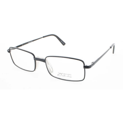 Signature Unisex Eyeglasses - Black Metal Rectangular Full Rim Frame | 1123 Black 53 ,