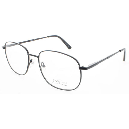 Signature Unisex Eyeglasses - Black Metal Round Shape Full Rim Frame | 1124 Black 57 ,