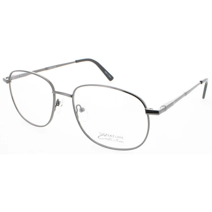 Signature Unisex Eyeglasses - Gunmetal Metal Round Full Rim Frame | 1124 Gunmetal 57 ,