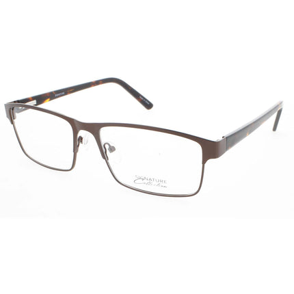 Signature Unisex Eyeglasses - Brown Metal Rectangular Full Rim Frame | 1125 Brown 60 ,