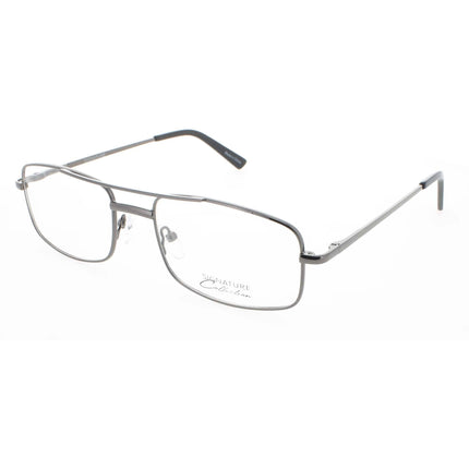 Signature Unisex Eyeglasses - Gunmetal Rectangular Full Rim Frame | 1127 Gunmetal 57 ,