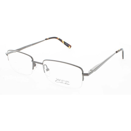 Signature Unisex Eyeglasses - Gunmetal Rectangular Half Rim Frame | 1129 Gunmetal 54 ,