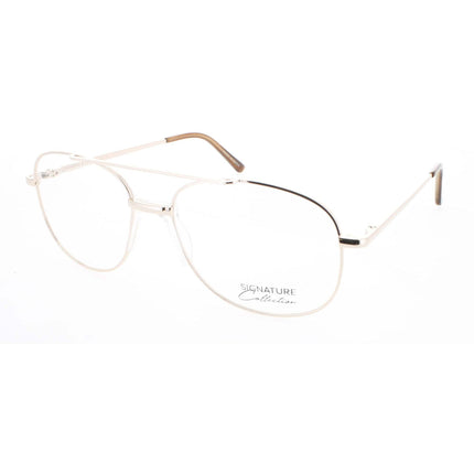 Signature Unisex Eyeglasses - Gold Metal Pilot Shape Full Rim Frame | Pn100 Gold 56 ,