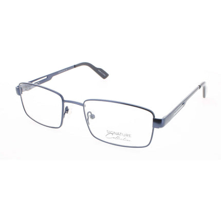 Signature Unisex Eyeglasses - Blue Metal Rectangular Full Rim Frame | Pn102 Blue 54 ,