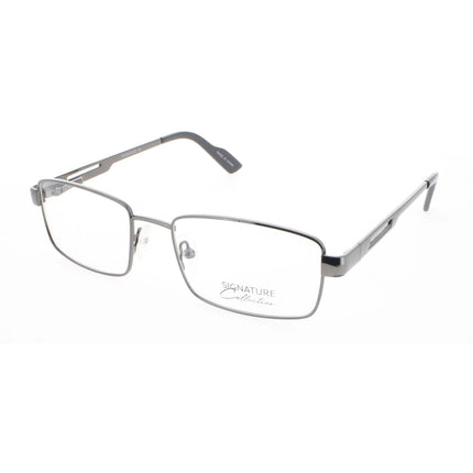 Signature Unisex Eyeglasses - Gunmetal Metal Rectangular Frame | Pn102 Gunmetal 54 ,