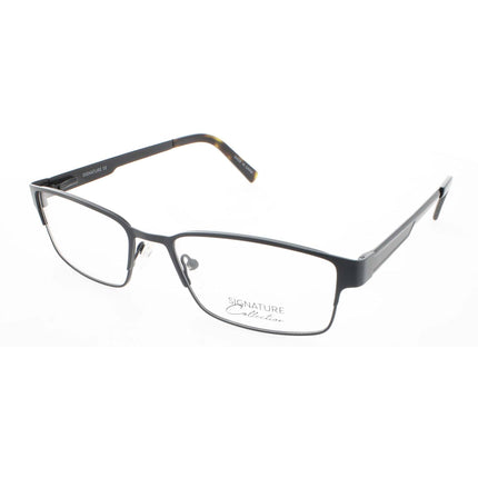 Signature Unisex Eyeglasses - Black Metal Rectangular Full Rim Frame | Pn103 Black 53 ,
