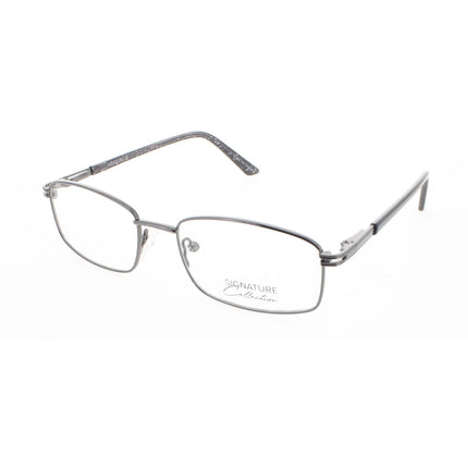 Signature Unisex Eyeglasses - Gunmetal Metal Rectangular Frame | Pn107 Gunmetal 52 ,