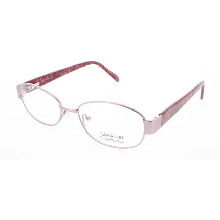 Signature Unisex Eyeglasses - Pink Metal Oval Full Rim Frame Demo Lens | Pn110 Pink 53 ,