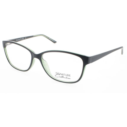 Signature Unisex Eyeglasses - Black Plastic Rectangular Full Rim Frame | Pn504Blk 52 ,
