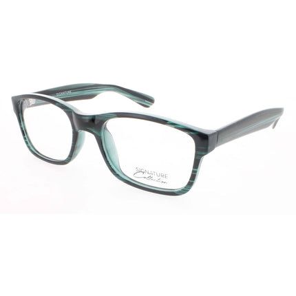 Signature Unisex Eyeglasses - Green Stripe Rectangular Frame | S7002 GreenStripe 54 ,