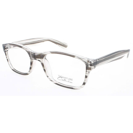 Signature Unisex Eyeglasses - Grey Stripe Rectangular Frame | S7002 GreyStripe 54 ,