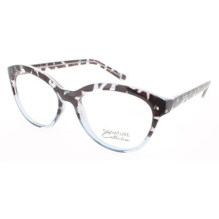 Signature Unisex Eyeglasses - Tortoise Blue Plastic Cat Eye Frame | S7003 TortBlue 52 ,