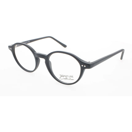 Signature Unisex Eyeglasses - Matte Black Plastic Round Frame | S7010 MatteBlack 46 ,