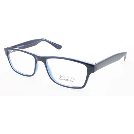 Signature Unisex Eyeglasses - Blue Plastic Rectangular Full Rim Frame | S7013 Blue 52 ,