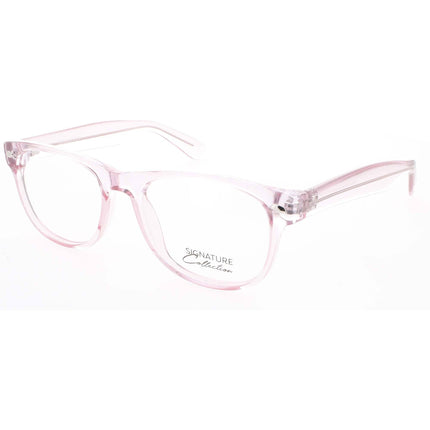 Signature Unisex Eyeglasses - Crystal Pink Rectangular Frame | S7022 CrystalPink 52 ,
