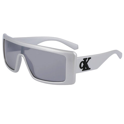 Calvin Klein Jeans Unisex Sunglasses - Silver Plastic Shield Frame | CKJ23655S 040 ,
