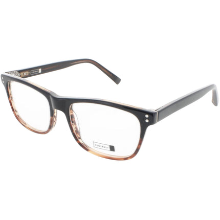 Contrast Unisex Eyeglasses - Demo Lens Plastic Square Full Rim Frame | Criteria Brown ,