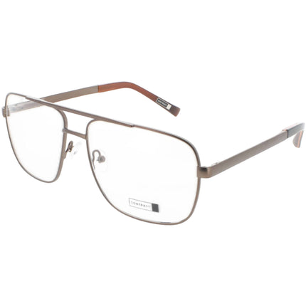 Contrast Unisex Eyeglasses - Demo Lens Metal Pilot Shape Full Rim Frame | Cts109 Brown ,