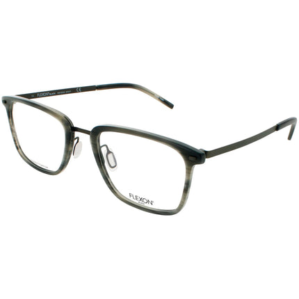 Flexon Men's Eyeglasses - Grey Horn Acetate/Titanium Square Full Rim Frame | B2023 021 ,