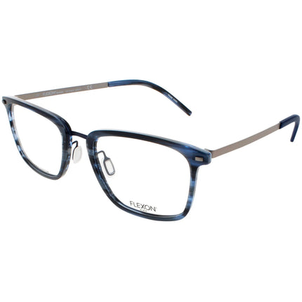 Flexon Men's Eyeglasses - Blue Horn Acetate/Titanium Square Full Rim Frame | B2023 441 ,