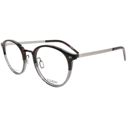 Flexon Men's Eyeglasses - Brown Horn Gradient Round Shape Full Rim Frame | B2024 221 ,