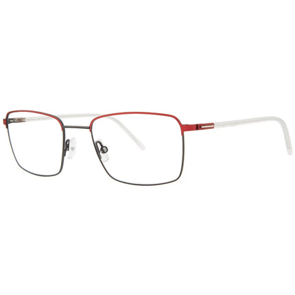 Morel Men's Eyeglasses - Black/Red Metal Rectangular Full Rim Frame | 30247L RN07 ,