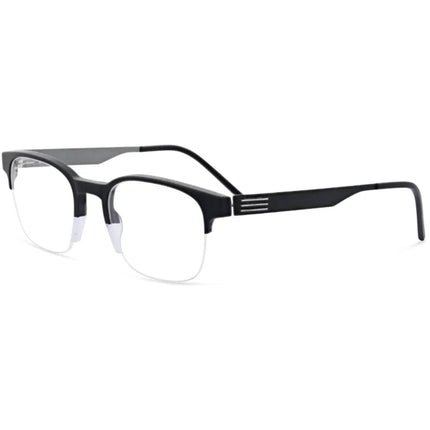Morel Men's Eyeglasses - Black Acetate Square Half Rim Frame Demo Lens | 30286L NG01 ,