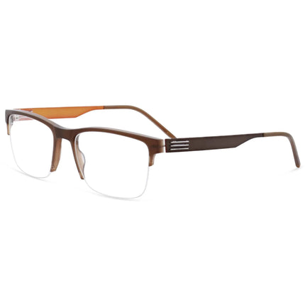 Morel Men's Eyeglasses - Brown Acetate Rectangular Half Rim Shape Frame | 30288L MO08 ,