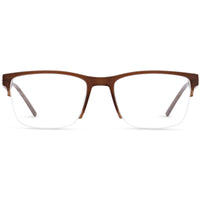 Morel Men's Eyeglasses - Brown Acetate Rectangular Half Rim Shape Frame | 30288L MO08 ,