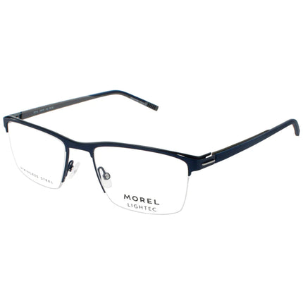 Morel Men's Eyeglasses - Blue Metal Rectangular Half Rim Frame Demo Lens | 30310L BG06 ,
