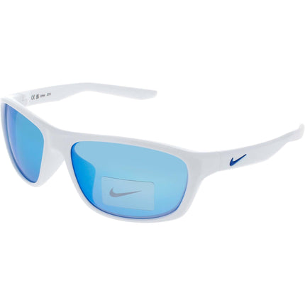 Nike Unisex Sunglasses - White Plastic Wraparound Full Rim Frame | LYNK M FD1817 100 ,