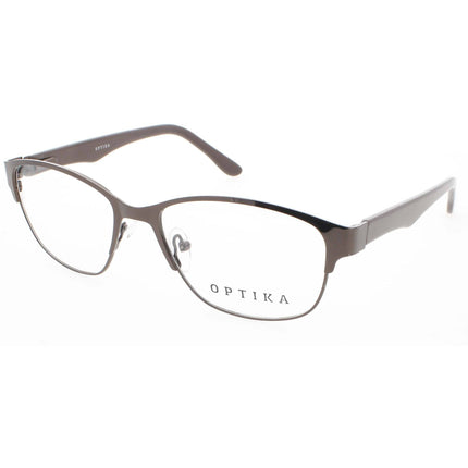Optika Unisex Eyeglasses - Brown Metal Cat Eye Shape Full Rim Frame | OM 115 BRN 53 ,