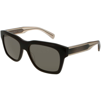 Salvatore Ferragamo Men's Sunglasses - Dark Khaki Acetate Square Frame | SF1087S 324 ,