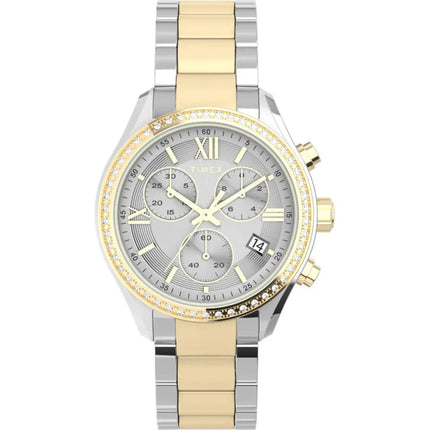 Timex Women's Watch - Chronograph Silver Dial Two Tone Steel Bracelet | TW2V57700 ,