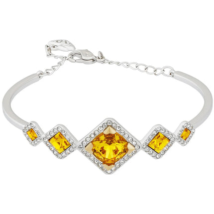 Swarovski Women's Bracelet - Carina Rhodium Plated with Sunflower Crystal | 5133374 ,