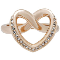 Swarovski Women's Ring - Cupidon Rose Gold with Crystal Pavé Heart, Size 9 | 5139689 ,