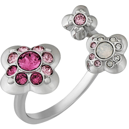 Swarovski Women's Ring - Cherie Pink and Clear Crystals Open Shank, Size 8 | 5139721 ,