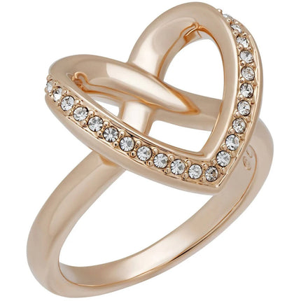 Swarovski Women's Ring - Cupidon Rose Gold with Crystal Pavé Heart, Size 8 | 5140096 ,