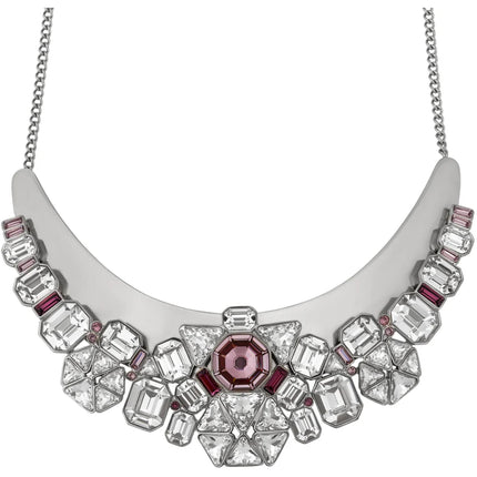 Swarovski Women's Necklace - Diana Palladium Plated with Multi-Stone Bib | 5141353 ,