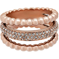 Swarovski Women's Ring - Click Crystals and Bubble Triple Strand, Size 7 | 5143793 ,