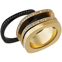 Swarovski Women's Ring - Vio Yellow Gold Plated with Crystal Pavé, Size 7 | 5143854 ,