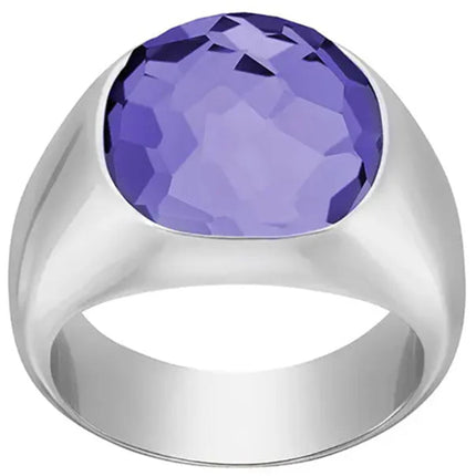 Swarovski Women's Ring - Dot Rhodium Plated with Purple Crystal, Size 7 | 5158366 ,