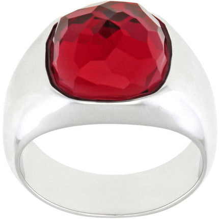 Swarovski Women's Ring - Dot Rhodium Plated Red Crystal, Size 8 | 5184634 ,