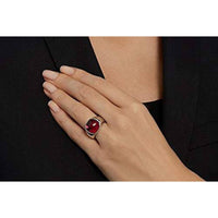 Swarovski Women's Ring - Dot Rhodium Plated Red Crystal, Size 8 | 5184634 ,