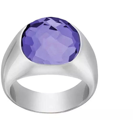 Swarovski Women's Ring - Dot Rhodium Plated Purple Crystal, Size 8 | 5184638 ,