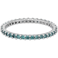 Swarovski Women's Ring - Vittore Rhodium Plated Blue Crystal Pave, Size 9 | 5221404 ,