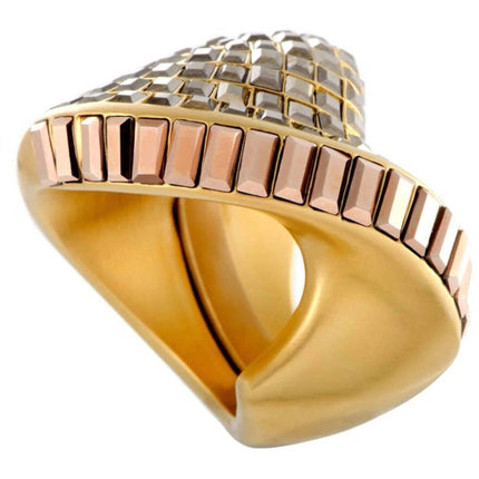 Swarovski Women's Ring - Film Yellow Gold Plated Metallic Crystals, Size 6 | 5237788 ,