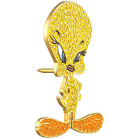 Swarovski Unisex Tie Pin - Looney Tunes Tweety Yellow Gold Crystal Pave | 5487641 ,
