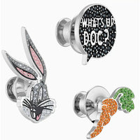 Swarovski Unisex Tie Pin Set - Looney Tunes Bugs Bunny Rhodium Plated | 5488791 ,