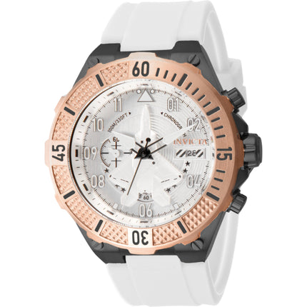 Invicta Men's Watch - Aviator Chronograph Silver Dial White Silicone Strap | 39894 ,